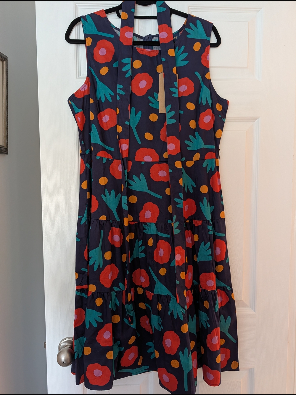 NWT Princess Highway Navy Floral Midi Dress With Sash Belt